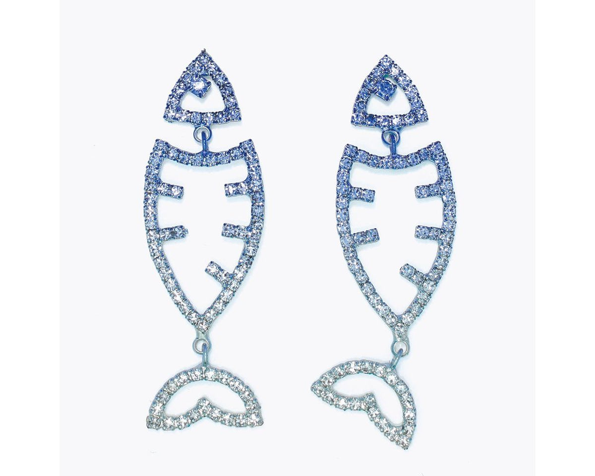 Crystal Fish Drops in Metallic Blues by Periwinkle