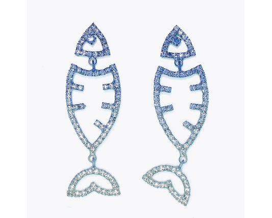 Crystal Fish Drops in Metallic Blues by Periwinkle
