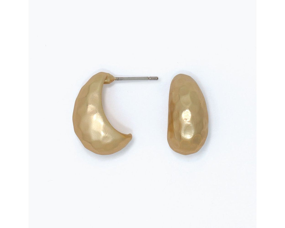 Popular Hammered Matte Gold Earrings by Periwinkle