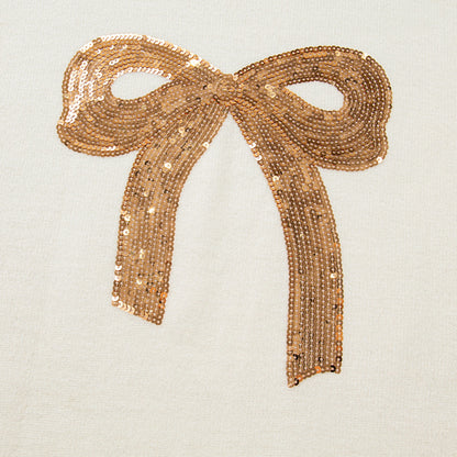 Golden Bow Sequin Sweater