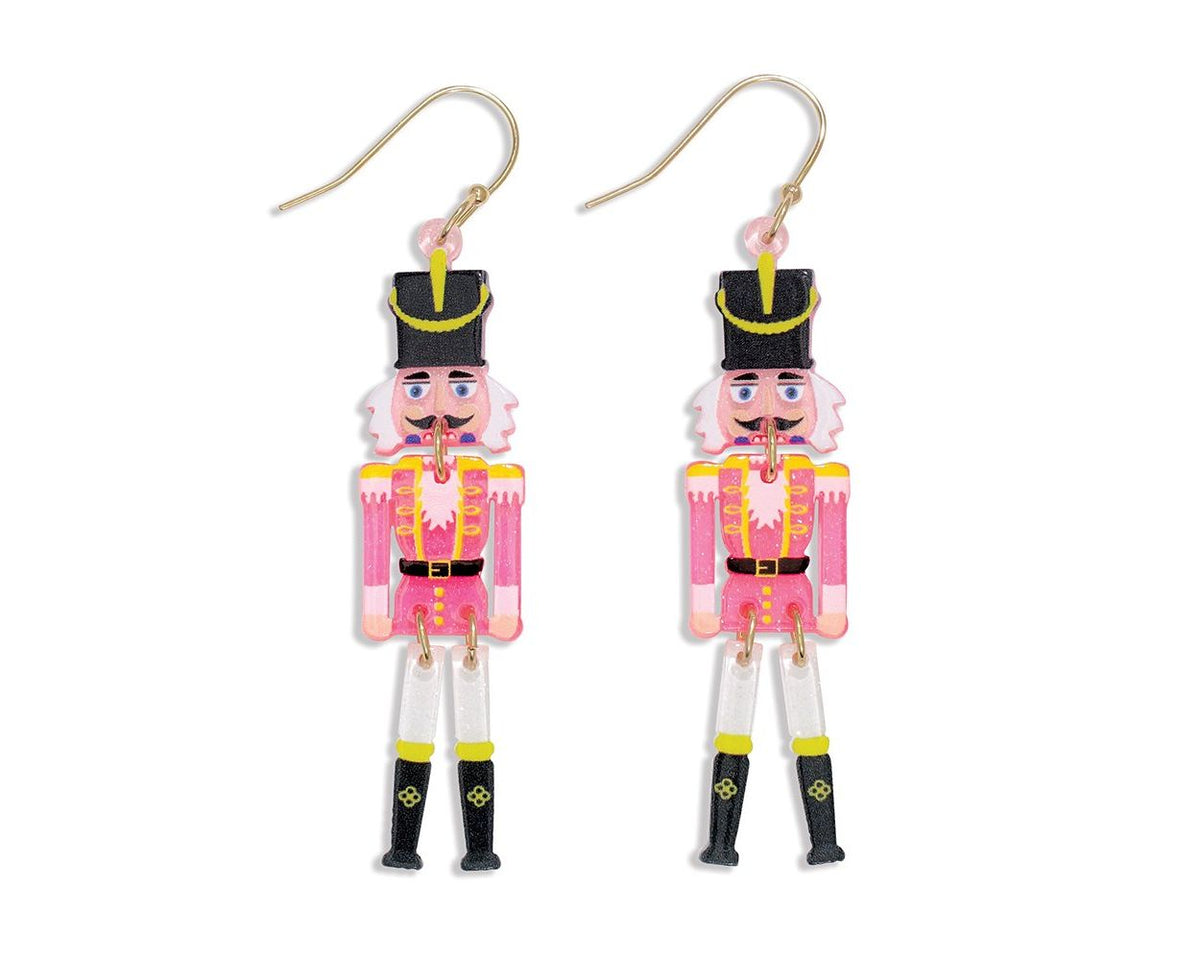 Fashionable Pink Nutcracker Earrings by Periwinkle