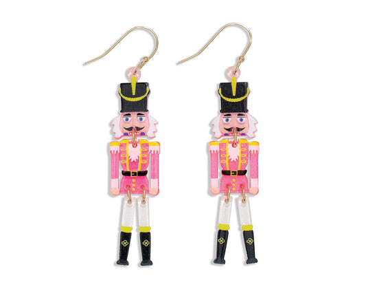 Fashionable Pink Nutcracker Earrings by Periwinkle