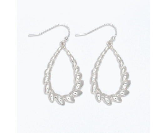 Decorative Silver Teardrop Earrings by Periwinkle