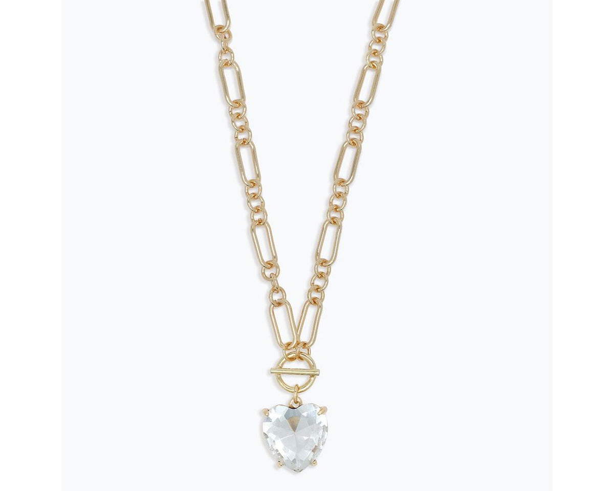 Statement Crystal Necklace Paperclip Chain by Periwinkle