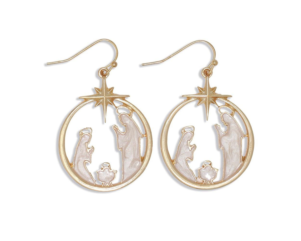 Pearlized Nativity Scene Earrings by Periwinkle