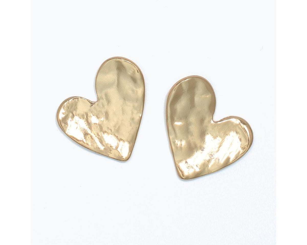 Hammered Heart Earrings by Periwinkle