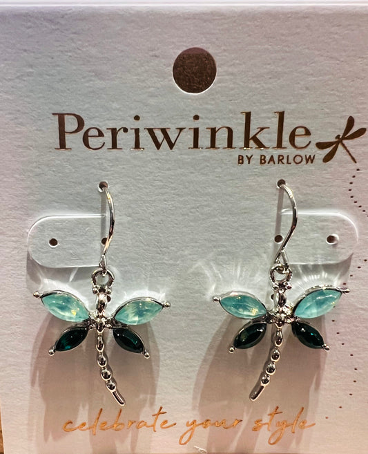 Mint & Green Dragonfly Earrings by Periwinkle