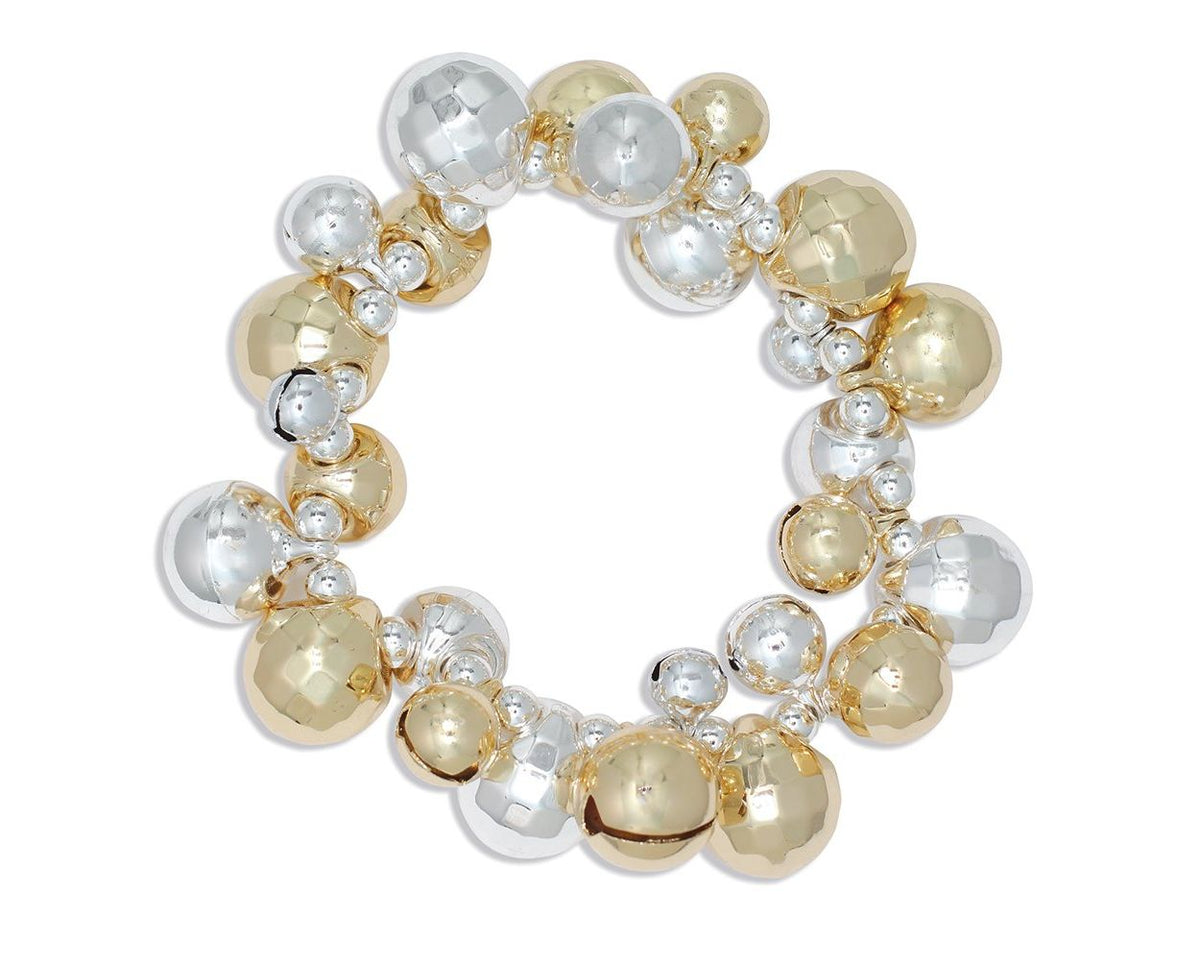 Faceted Two Tone Jingle Bells Bracelet by Periwinkle