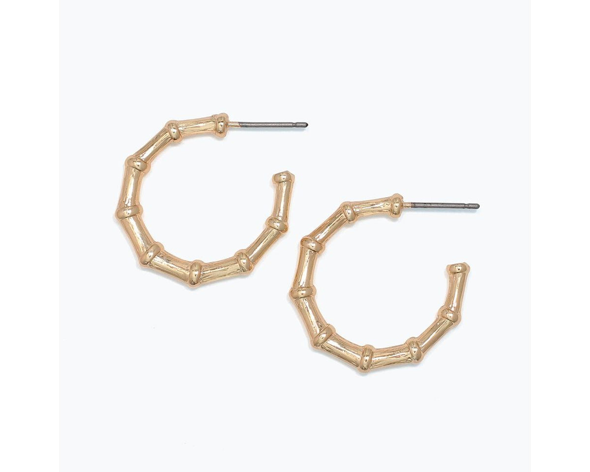 Bamboo-Inspired Gold Hoops by Periwinkle
