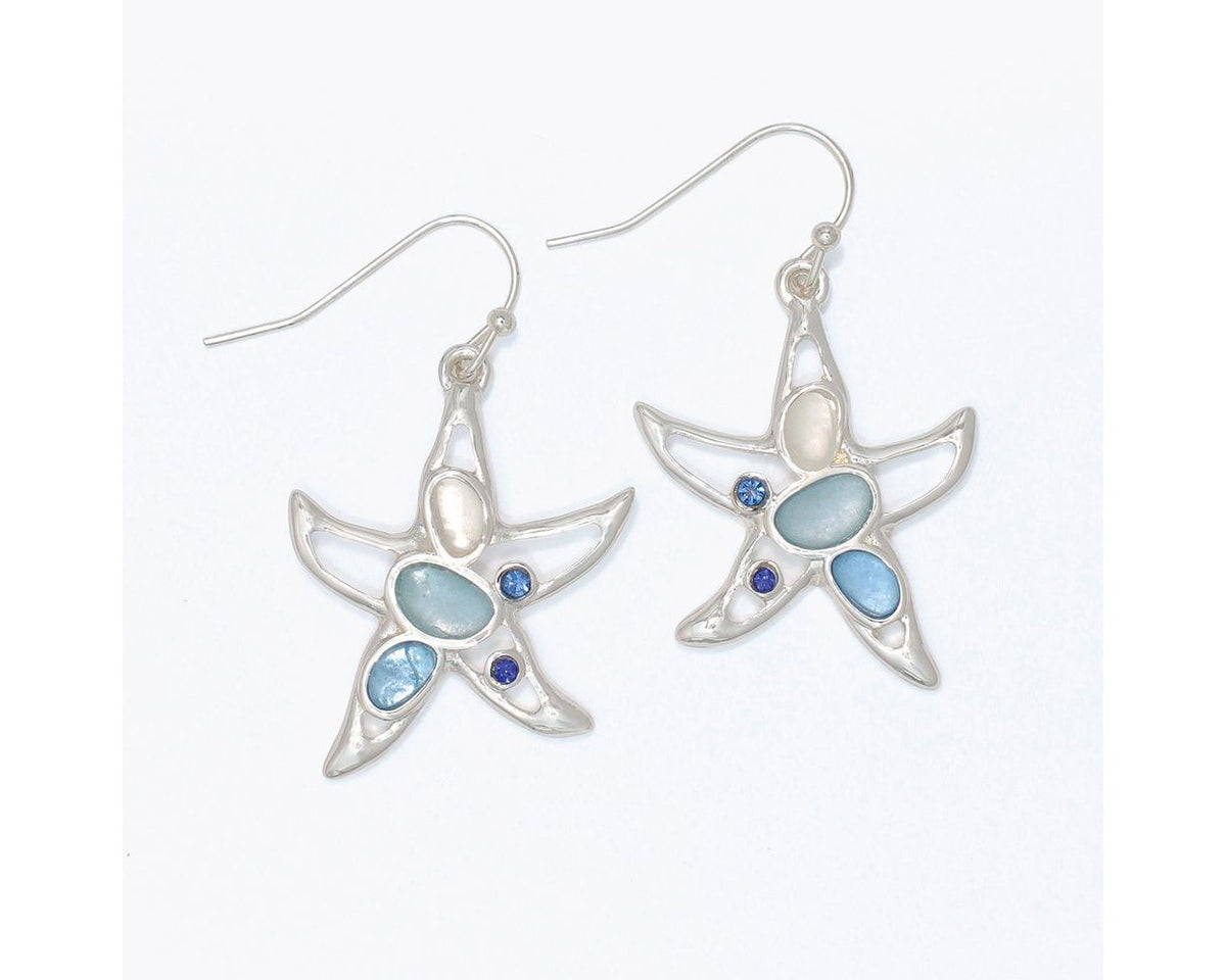 Sea Glass Starfish Earrings by Periwinkle