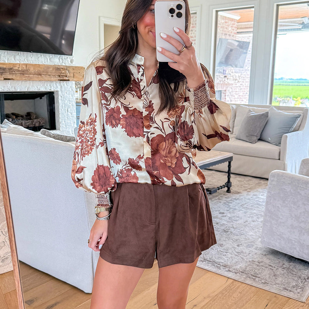 Autumn Romance Floral Blouse