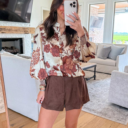 Autumn Romance Floral Blouse