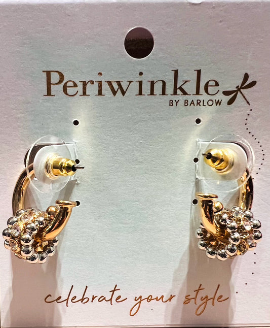 Gold Hoop w/ Two-Tone Ring Earrings by Periwinkle