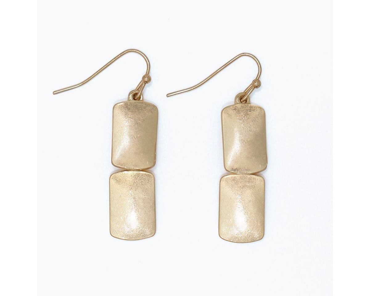 Burnished Gold Rectangle Dangles by Periwinkle