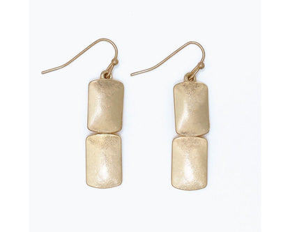 Burnished Gold Rectangle Dangles by Periwinkle