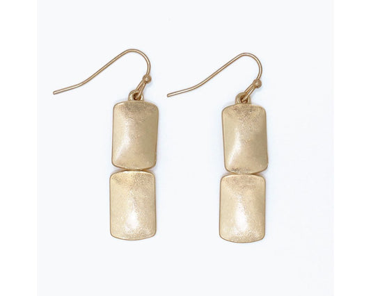 Burnished Gold Rectangle Dangles by Periwinkle