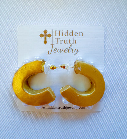 Small Pearl Hoops by Hidden Truth